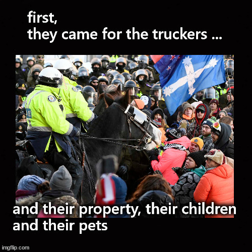 First, they came for the truckers ... | image tagged in freedom convoy | made w/ Imgflip meme maker