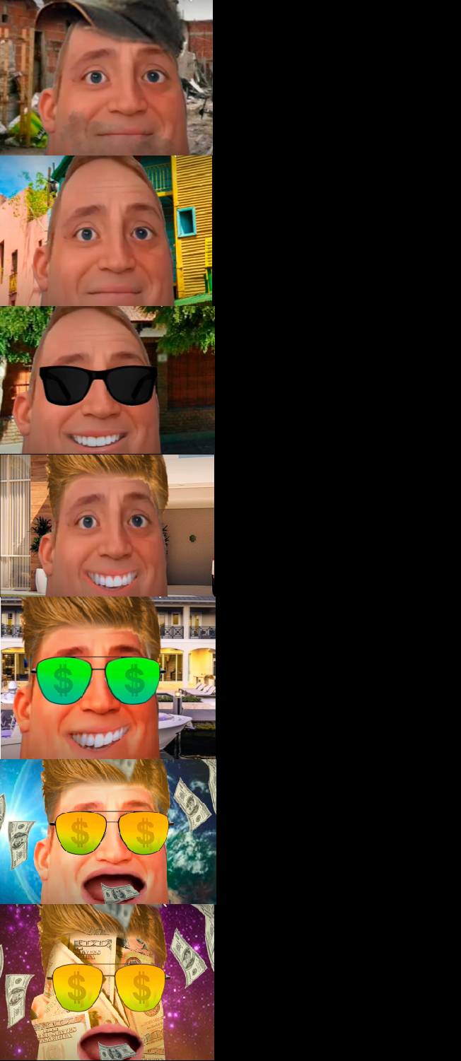 Mr Incredible becoming rich 2.0 Blank Meme Template