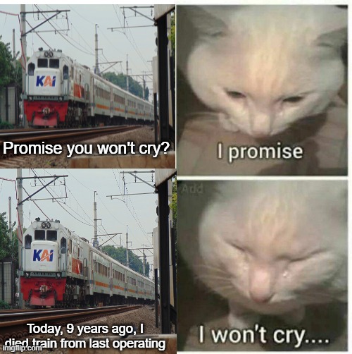 Tegal Ekspres was train end | Promise you won't cry? Today, 9 years ago, I died train from last operating | image tagged in memes | made w/ Imgflip meme maker