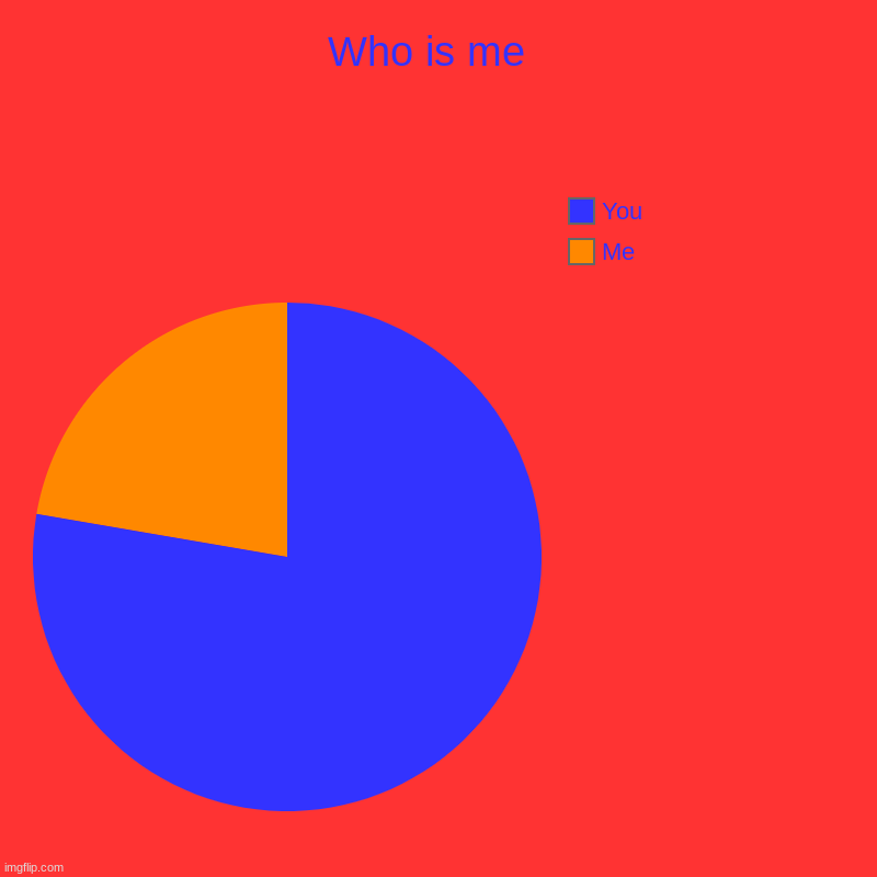 Who is me  | Me , You | image tagged in charts,pie charts | made w/ Imgflip chart maker