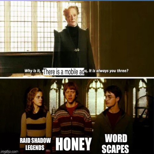 So true | image tagged in harry potter,mobile,honey,raid shadow legends | made w/ Imgflip meme maker
