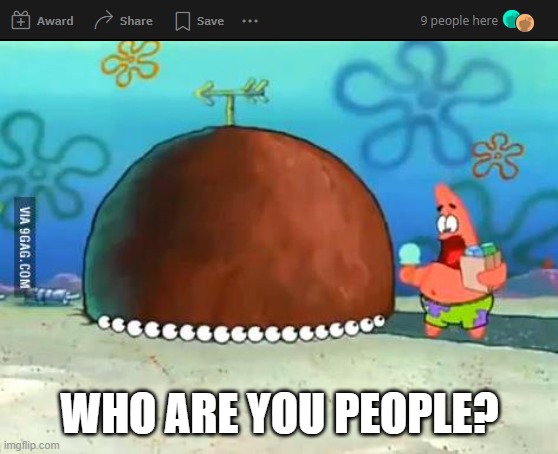 WHO ARE YOU PEOPLE? | image tagged in who are you people patrick | made w/ Imgflip meme maker