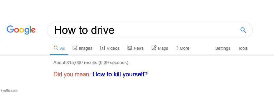 Did you mean? | How to drive; How to kill yourself? | image tagged in did you mean | made w/ Imgflip meme maker