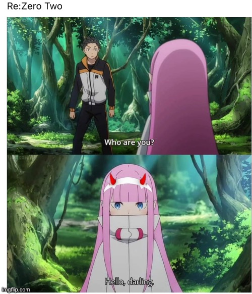 Re:Zero two | image tagged in anime,zerotwo | made w/ Imgflip meme maker