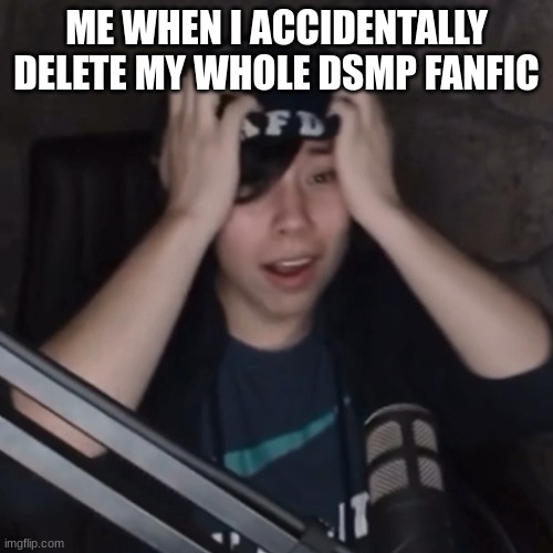 quackity | ME WHEN I ACCIDENTALLY DELETE MY WHOLE DSMP FANFIC | image tagged in dream smp,quackity,dsmp,dream | made w/ Imgflip meme maker
