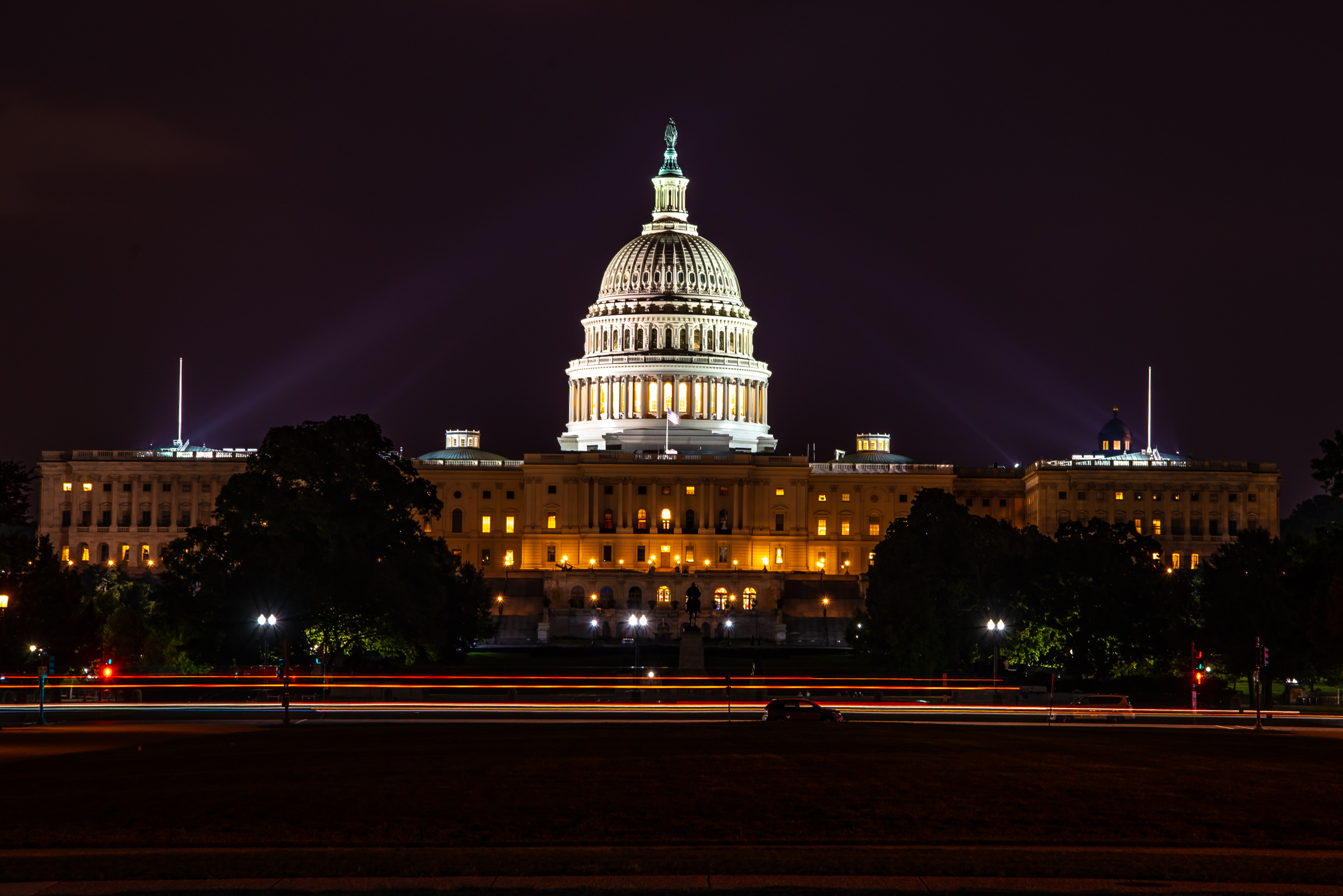 High Quality US Capitol Building at Night Blank Meme Template