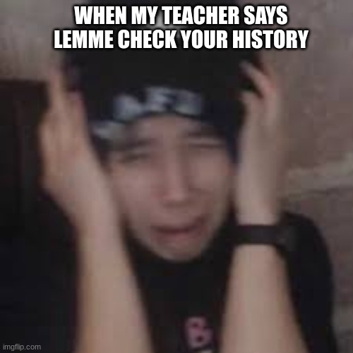 ohno | WHEN MY TEACHER SAYS LEMME CHECK YOUR HISTORY | image tagged in quackity,dream smp,dreamsmp,dream,school | made w/ Imgflip meme maker