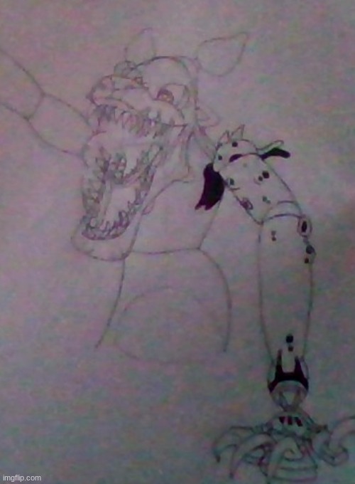 Half-finished "Twisted Foxy" | image tagged in fnaf | made w/ Imgflip meme maker