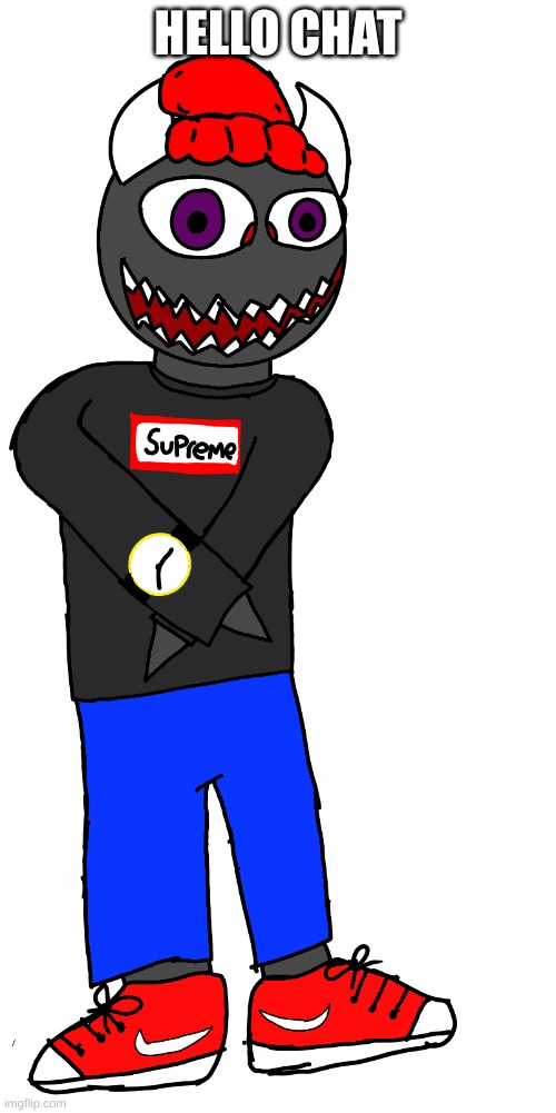 Mega drip sponk | HELLO CHAT | image tagged in mega drip sponk | made w/ Imgflip meme maker