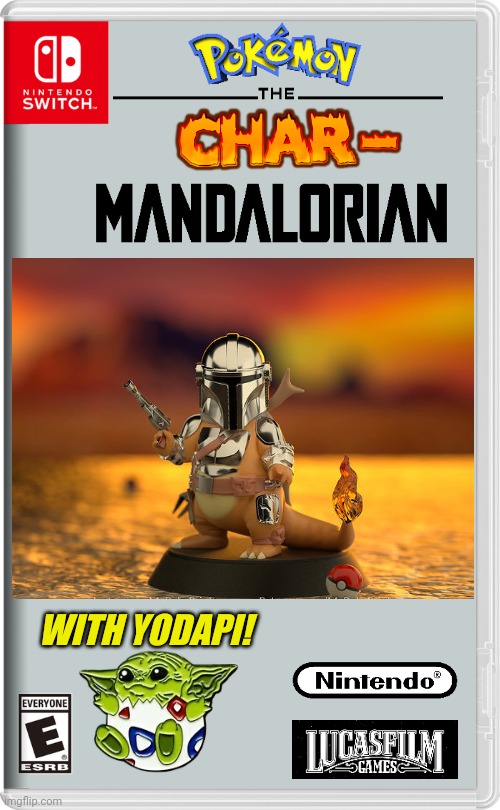CHARMANDER IS THE MANDALORIAN | WITH YODAPI! | image tagged in nintendo switch,pokemon,charmander,the mandalorian,star wars,baby yoda | made w/ Imgflip meme maker