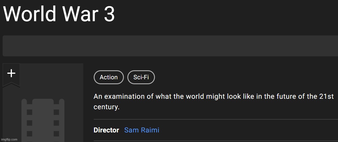 All you needed to tell me was Sam Raimi.  I'm in. | made w/ Imgflip meme maker