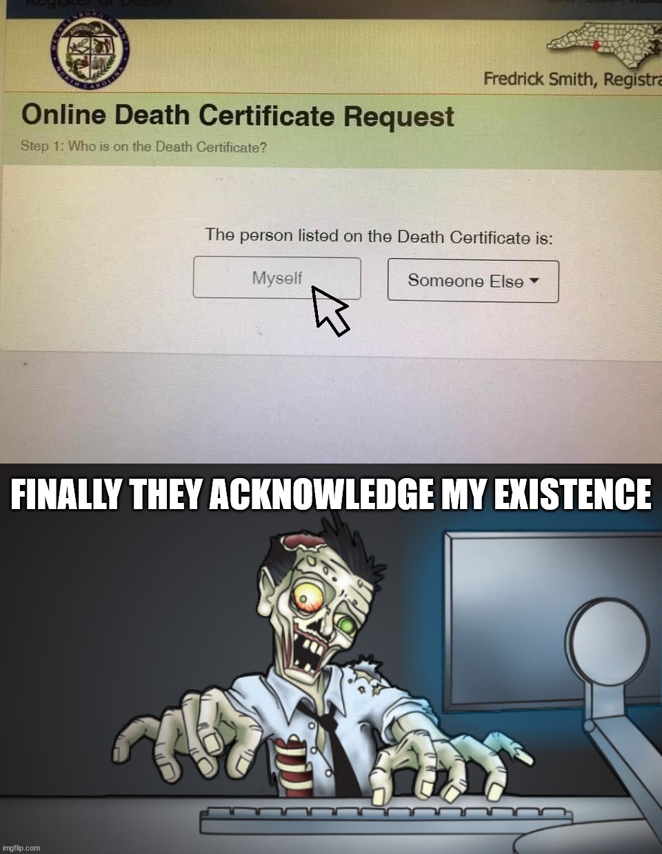 FINALLY THEY ACKNOWLEDGE MY EXISTENCE | image tagged in dark humor | made w/ Imgflip meme maker