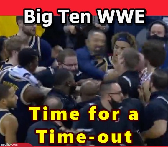WWE Match of the Big Ten Season | image tagged in mich vs wisc wwe rumble | made w/ Imgflip meme maker
