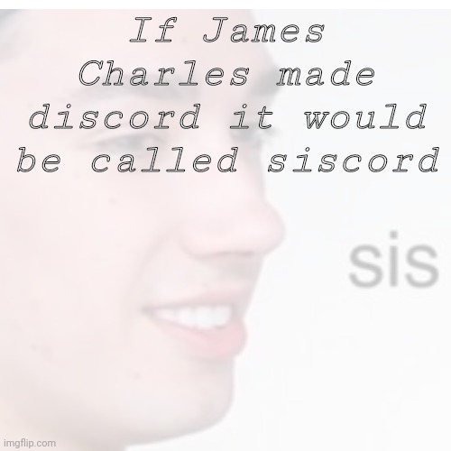 Siscord | If James Charles made discord it would be called siscord | image tagged in funny,memes | made w/ Imgflip meme maker