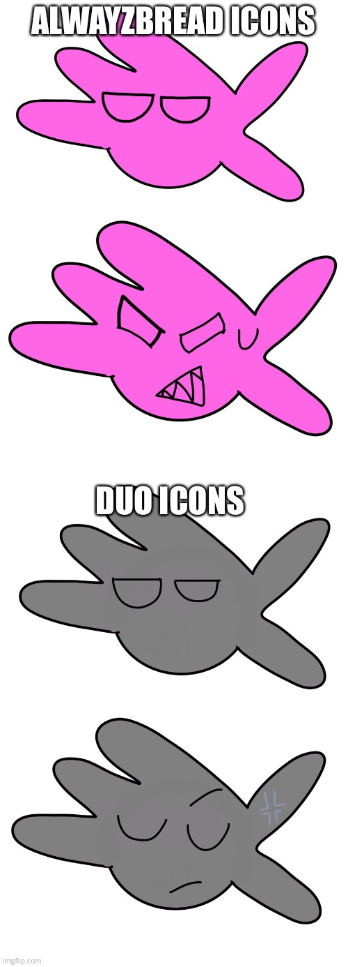 Mod stuff because I’m bored | ALWAYZBREAD ICONS; DUO ICONS | made w/ Imgflip meme maker