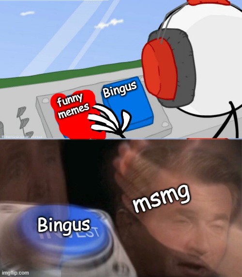 Henry Stickmin Charles Two Buttons | Bingus; funny memes; msmg; Bingus | image tagged in henry stickmin charles two buttons | made w/ Imgflip meme maker