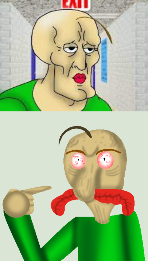 High Quality Squidward meme (Baldi Version) Blank Meme Template