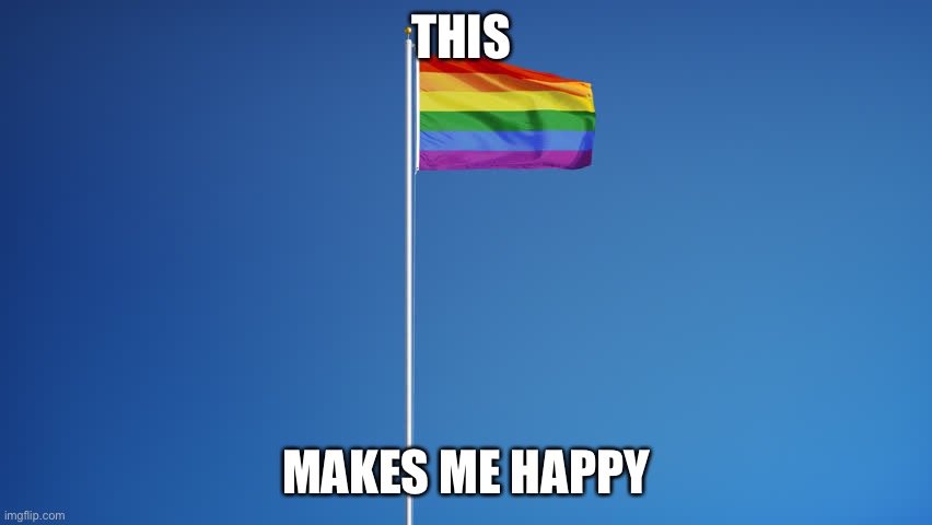 LGBTQ Flag | THIS; MAKES ME HAPPY | image tagged in lgbtq flag | made w/ Imgflip meme maker