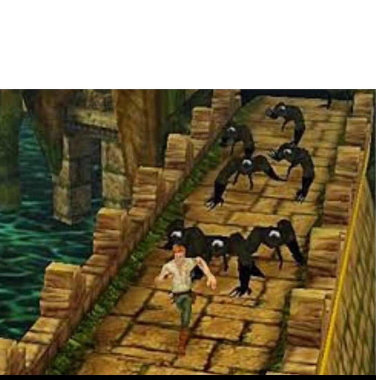 High Quality Temple run chase Blank Meme Template