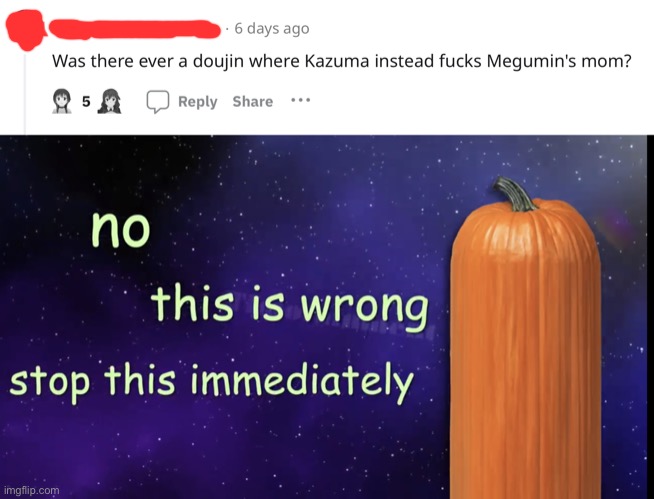 NO, HENTAI BAD | image tagged in pumpkin facts | made w/ Imgflip meme maker