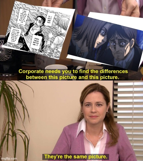 Eren is a man of many layers | image tagged in they are the same picture,eren jaeger,snk,anime,simp,chad | made w/ Imgflip meme maker