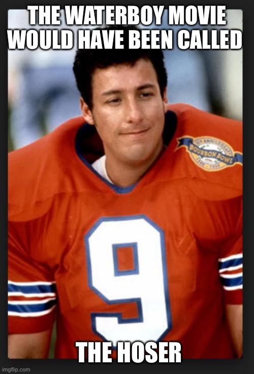 The waterboy | THE WATERBOY MOVIE WOULD HAVE BEEN CALLED THE HOSER | image tagged in the waterboy | made w/ Imgflip meme maker
