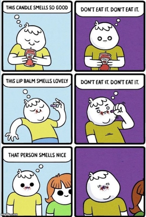 I should eat her! | image tagged in comics,smell | made w/ Imgflip meme maker