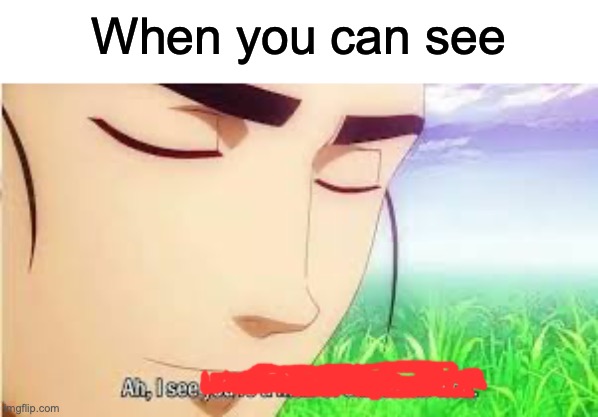 See | When you can see | image tagged in ah i see you are a man of culture as well | made w/ Imgflip meme maker