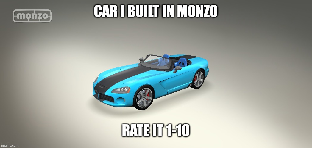 8.5 | CAR I BUILT IN MONZO; RATE IT 1-10 | made w/ Imgflip meme maker