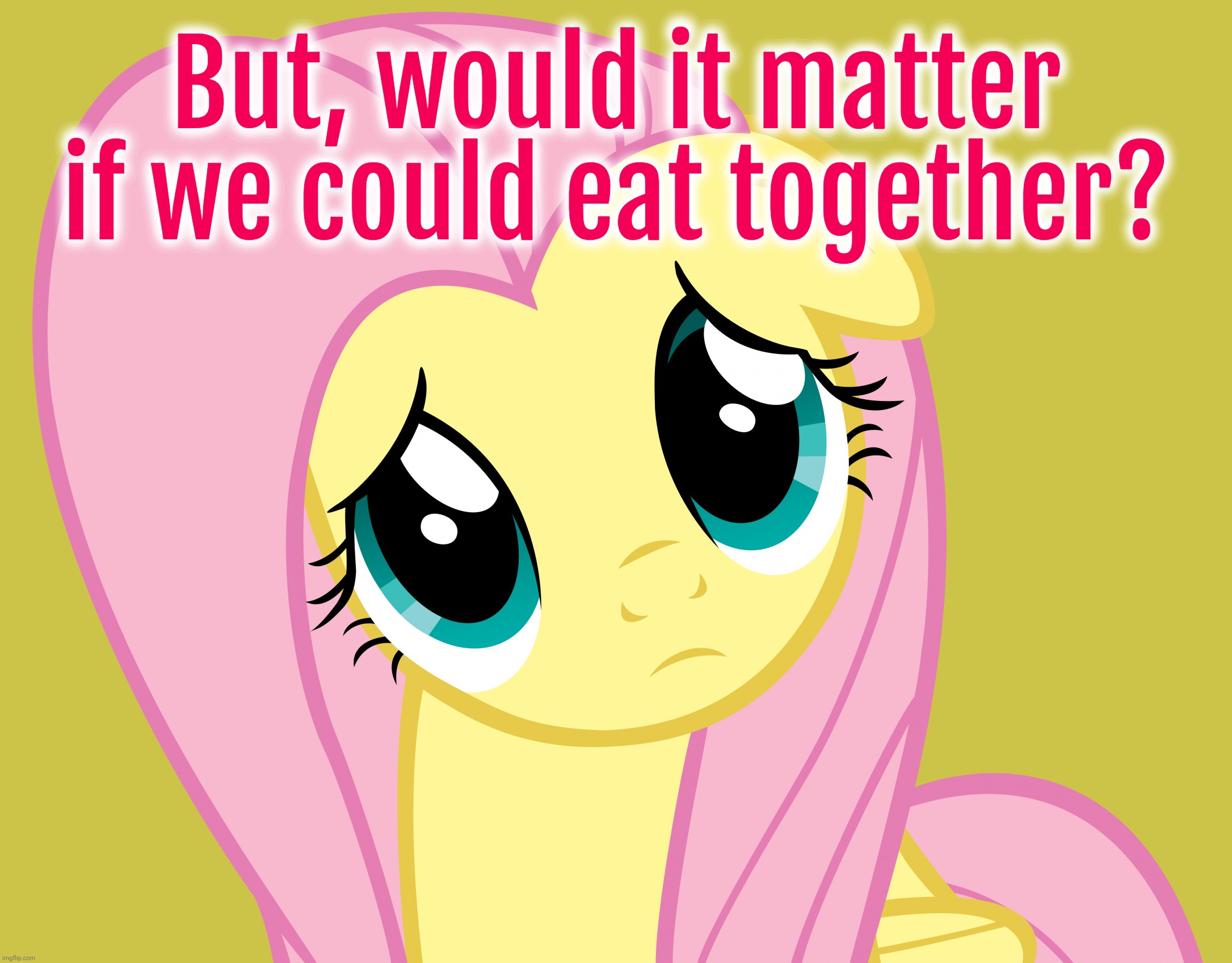 Would it matter if X (MLP) | But, would it matter if we could eat together? | image tagged in would it matter if x mlp | made w/ Imgflip meme maker