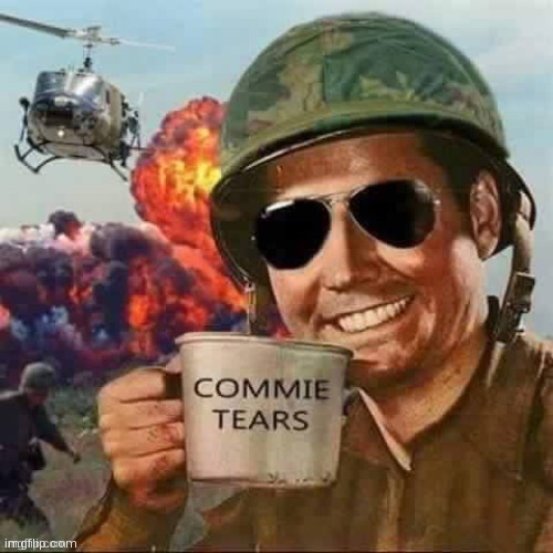 When antifa: | image tagged in commie tears | made w/ Imgflip meme maker
