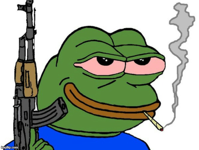 pepe with gun | image tagged in pepe with gun | made w/ Imgflip meme maker
