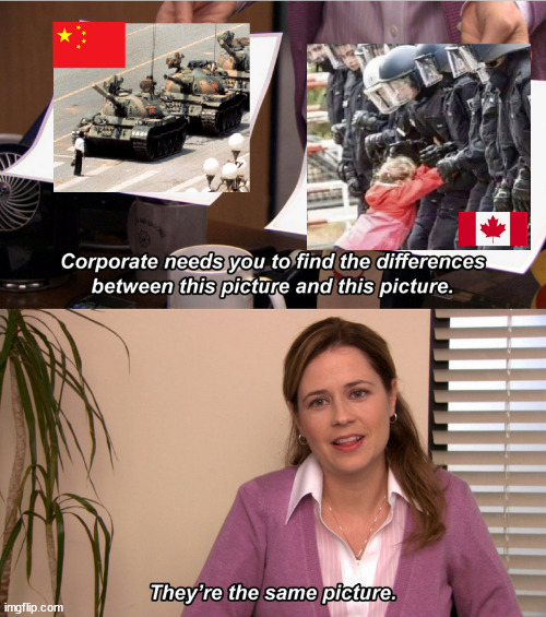 Tiananmen Canada - Same Picture | image tagged in they're the same picture,canada,freedom | made w/ Imgflip meme maker