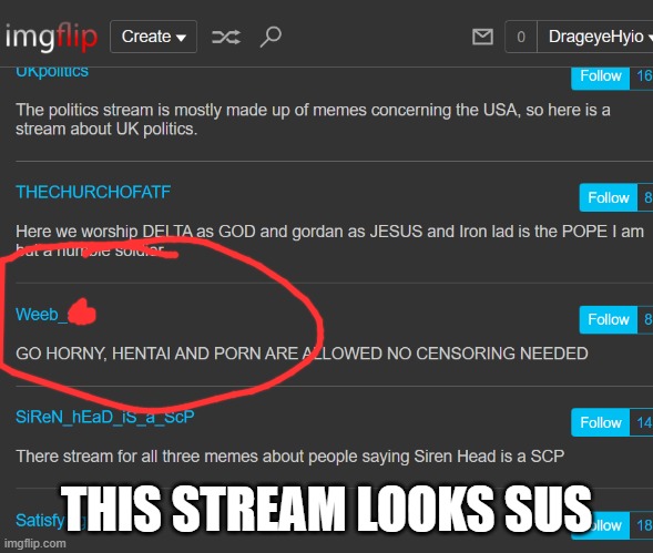someone needs to check this out | THIS STREAM LOOKS SUS | image tagged in ppolice | made w/ Imgflip meme maker