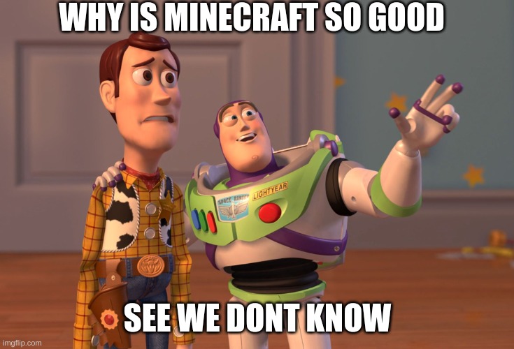 X, X Everywhere | WHY IS MINECRAFT SO GOOD; SEE WE DONT KNOW | image tagged in memes,x x everywhere | made w/ Imgflip meme maker