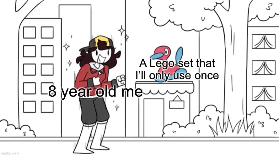 JaidenAnimations Excited | A Lego set that I’ll only use once; 8 year old me | image tagged in jaidenanimations excited | made w/ Imgflip meme maker