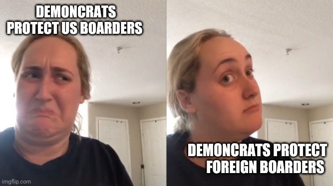 Good Bad | DEMONCRATS PROTECT US BOARDERS; DEMONCRATS PROTECT FOREIGN BOARDERS | image tagged in good bad | made w/ Imgflip meme maker