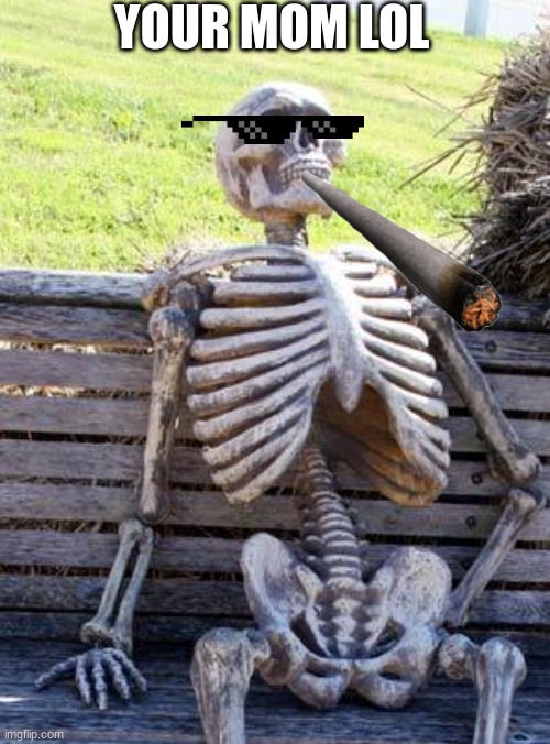 your mom sheesh | YOUR MOM LOL | image tagged in memes,waiting skeleton | made w/ Imgflip meme maker