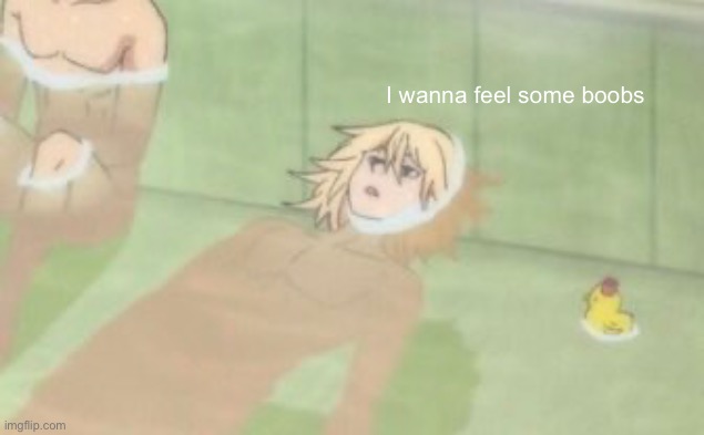 I wanna feel some boobs | image tagged in anime | made w/ Imgflip meme maker