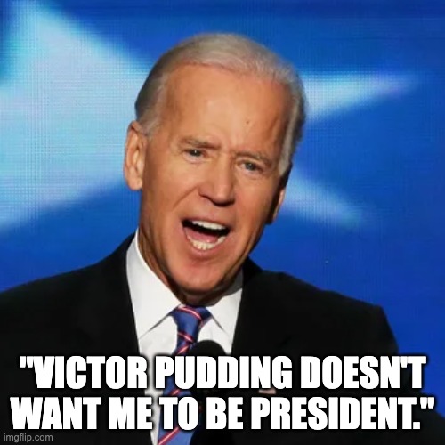 "VICTOR PUDDING DOESN'T WANT ME TO BE PRESIDENT." | made w/ Imgflip meme maker