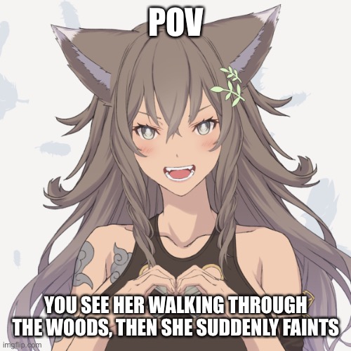 No joke ocs or Bambi ocs | POV; YOU SEE HER WALKING THROUGH THE WOODS, THEN SHE SUDDENLY FAINTS | made w/ Imgflip meme maker