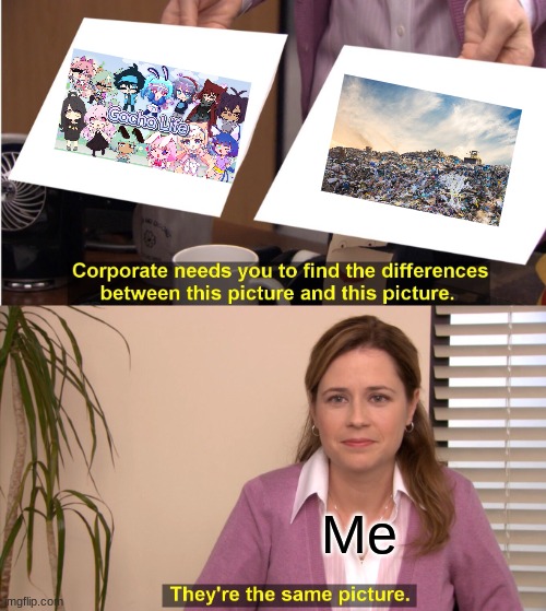 Gacha life | Me | image tagged in memes,they're the same picture | made w/ Imgflip meme maker