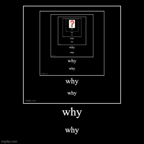 why why why why why why why | image tagged in funny,demotivationals | made w/ Imgflip demotivational maker