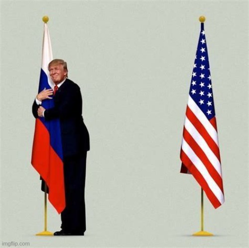 Russian puppet | image tagged in donald trump,traitor,russian puppet,flags | made w/ Imgflip meme maker