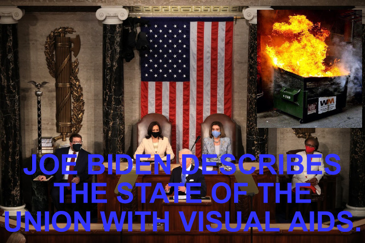 State of the Union 2022 | JOE BIDEN DESCRIBES THE STATE OF THE UNION WITH VISUAL AIDS. | image tagged in joe biden presidential address | made w/ Imgflip meme maker