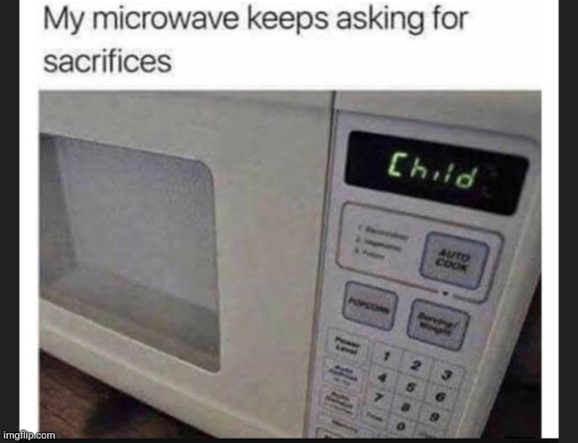 image tagged in microwave,sacrifice | made w/ Imgflip meme maker