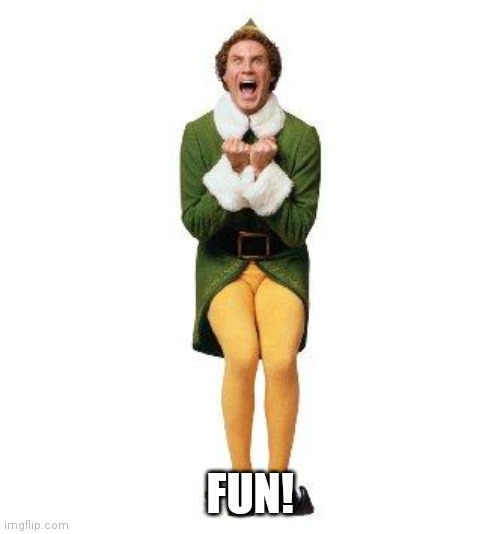 BUDDY THE ELF | FUN! | image tagged in buddy the elf | made w/ Imgflip meme maker