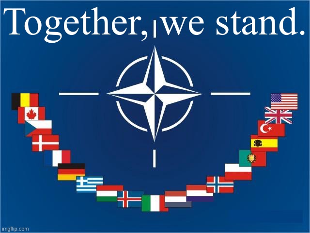 Long derided by political wingnuts of both the Right and Left, NATO has never looked more necessary and relevant. | Together, we stand. | image tagged in nato countries,nato,war,peace,alliance,russia | made w/ Imgflip meme maker