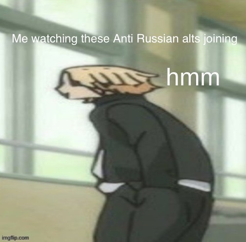 Mikey hmm | Me watching these Anti Russian alts joining | image tagged in mikey hmm,anime | made w/ Imgflip meme maker