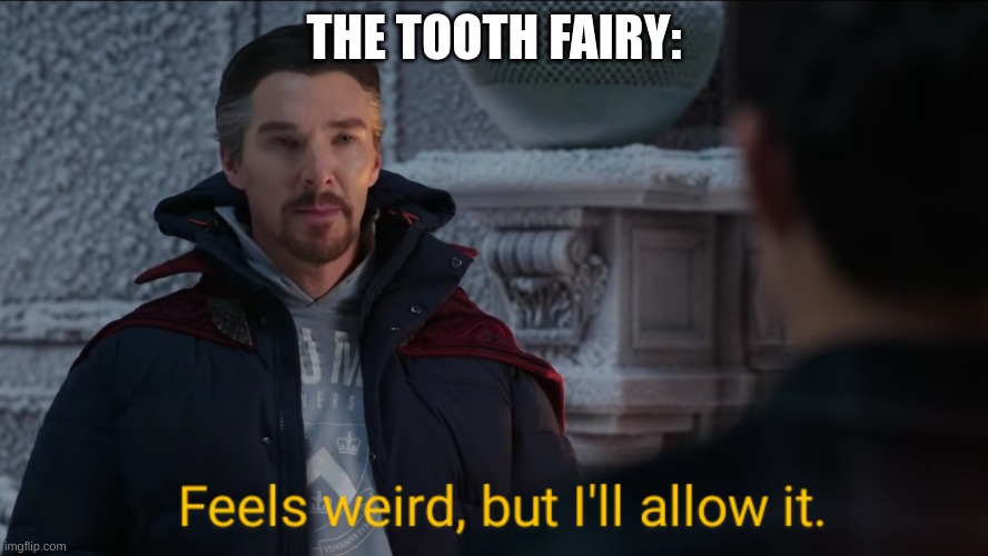Feels Weird, but I'll Allow It. | THE TOOTH FAIRY: | image tagged in feels weird but i'll allow it | made w/ Imgflip meme maker